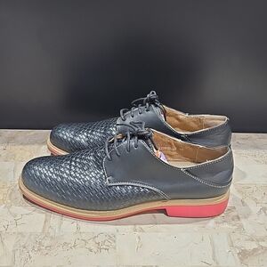 J's Awake Men's Edwin39 Woven W/Jute Oxford Shoes Size 10 Black
